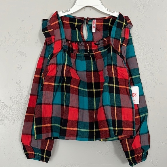 fabkids Other - Fabkids Girls Long sleeve smock top in plaid multicolored size M(8)